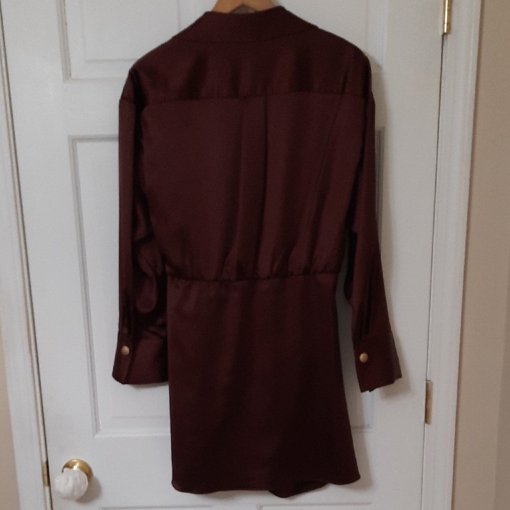 Gianni Bini Rich Burgundy/brown Long Sleeve Dress - Picture 10 of 13
